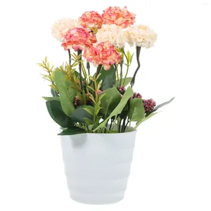 Flores decorativas orquídea blanca flor artificial bonsai falso escritorio planta en maceta falsa