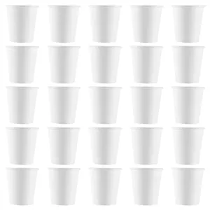 Fleurs décoratives tasses en papier blanc petite salle de bain jetable jetable distributeur de bouche à expresso (100 pack) 3oz