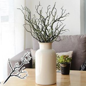 Fleurs décoratives branche d'arbre de plante sèche en plastique blanc pour accessoires de mariage fête artisanat de vacances Branches séchées décoration de la maison artificielle