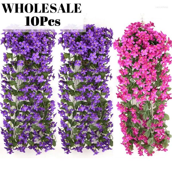 Fleurs décoratives en gros 10pc 85cm violet vigne artificielle mariage fête décoration mur suspendu guirland home jardin décor faux fleur