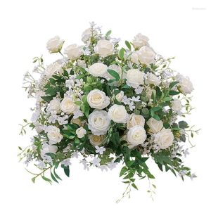 Flores decorativas aliento al por mayor aliento blanco boda floral artificial seda arco road introducción flor