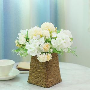 Fleurs décoratives, prix d'usine en gros, roses nordiques artificielles, décoration de salon, Bouquet mixte, Table à thé