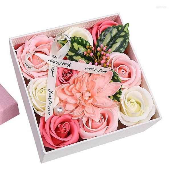 Fleurs décoratives en gros de salle de bain floral de bain essentiel à huile essentielle Boîte cadeau de fleur de rose Mère de la Saint-Valentin
