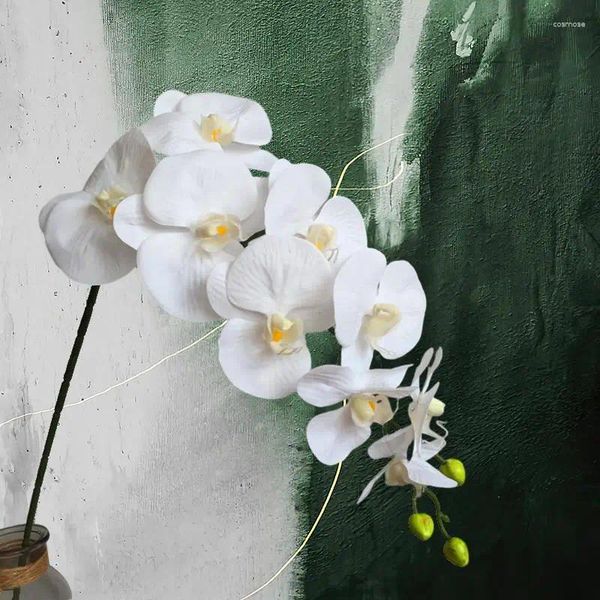 Fleurs décoratives en gros de qualité haute qualité PU artificiel pour une décoration de mariage réaliste simulée phalaenopsis s'habiller