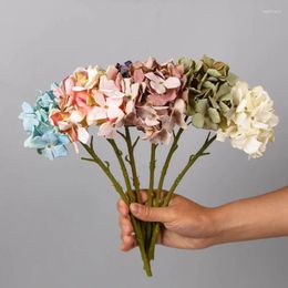 Fleurs décoratives de mariage en gros décoration décoration nordique rétro nordique artificiel hydrangea single peinture à l'huile couleur français