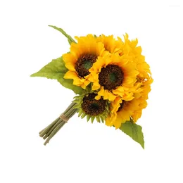 Decoratieve bloemen brede applicatie kunstmatige zonnebloemen voor bruiloftsboeketten en centerpieces geen water -decoratieliefhebbers feest