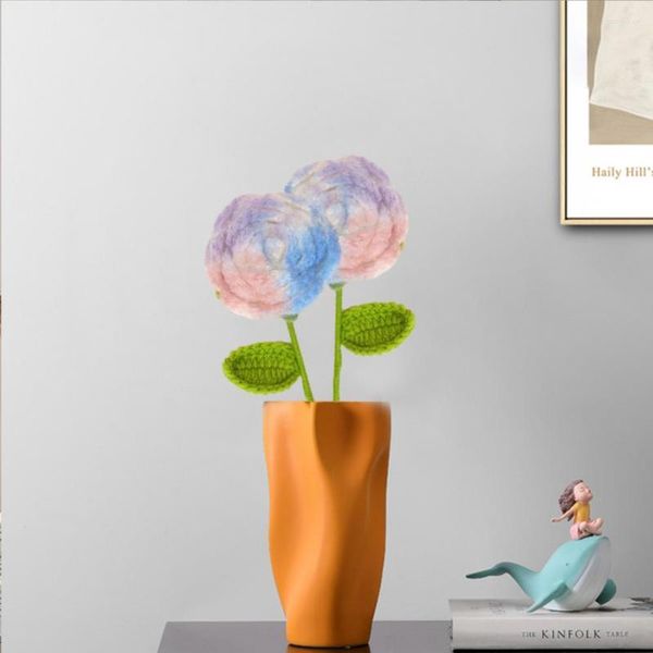 Fleurs décoratives largement utilisées Vivid Knitted Fake Artificielle Rose Flower Decoration Home Supplies