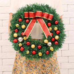 Fenêtre de fleurs décoratives suspendues de couronne de Noël LED luminable 30/40 cm de pin à aiguille à aiguille Bowknot Garland pour la porte extérieure intérieure