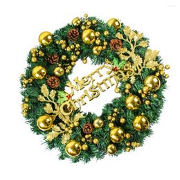 Fleurs décoratives Winter Snow Wreath Christmas Artificiales Para Wall Sangling Decoration