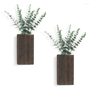 Decoratieve bloemen houten wandplanter vaas hangende decor zak kunstmatige eucalyptus boerderij voor nepplanten