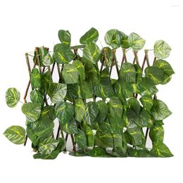 Decoratieve bloemen houten hek met draadtouwgordijn riemen kunstmatige blad trellis uitbreidende plastic bladeren decor 40 cm tuin screening