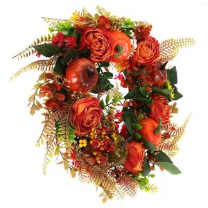 Couronne de fleurs décoratives, décoration artificielle, pendentif suspendu, fleur, porte d'entrée, feuille d'eucalyptus, couronnes florales d'érable, décoration d'automne