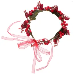 Decoratieve bloemen krans Kerstmishaar Haar Bruid Hoofdband Hoofdkleding Koppel Kiefstuk Bloemmeisje Hoofd Flowerberry Bruidaal