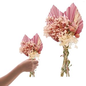 Flores decorativas corona de guión de bricolaje hortensia para decoración de habitaciones suministros de fiesta prácticos con tallos jarrones reutilizables bouquet de flores secas de boda