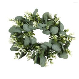 Decoratieve bloemen krans eucalyptus deur slinger nepbladeren kunstmatige voorste veer kransen blad greenchristmas hangende bloem bruiloft