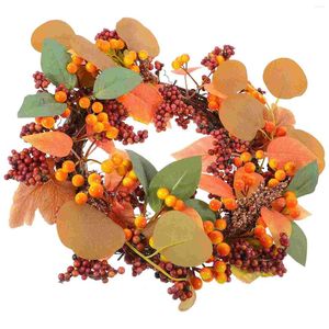 Decoratieve bloemen krans herfstoogst hangend Thanksgiving Festival Garland Halloween Fake Berry Christmas Twig voordeur kransen