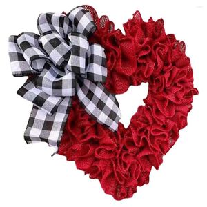 Decoratieve bloemen krans hartdeur dag valentijns bruiloft hangvormige decoraties dames kerstcadeaus ideeën front slinger ornament