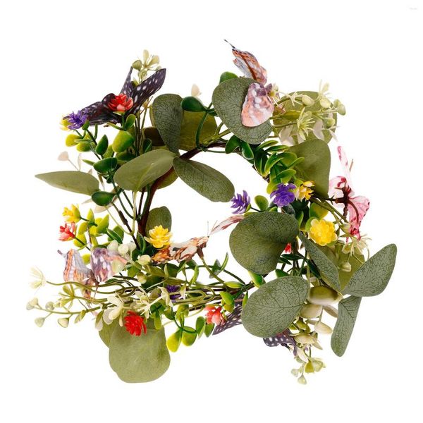 Porte-couronne de fleurs décoratives, anneau lumineux pour bougies chauffe-plat, anneaux de plantes, Mini couronnes, lumières de Table, bougies en papier