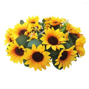 Décoratif Fleurs Guirlande De Tournesol Décor Faux Guirlande Suspendue Rustique Giroflée Printemps Porte Pendentif Ferme De Mariage Faux Maison Ornement