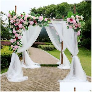 Couronnes de fleurs décoratives 1.5x6m couleur unie tissu térylène arc de mariage Dra voile tonnelle rideaux pour cérémonie en plein air fête Curta Otyzs