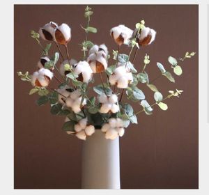 Fleurs décoratives couronnes 1 faisceau de fleurison de fleuriste coton romantique pour décoration intérieure grain artificiel fausses plantes
