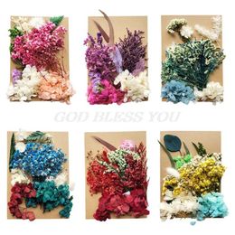 Couronnes de fleurs décoratives 1 Pack Crystal Epoxy Filler Dry Flower Mixed Nail Stickers Décorations Résine Remplissage Matériel Artisanat Art Jewelr