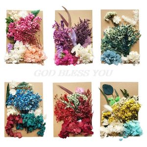 Couronnes de fleurs décoratives 1 Pack Crystal Epoxy Filler Dry Flower Mixed Nail Stickers Décorations Résine Remplissage Matériel Artisanat Art Jewelr