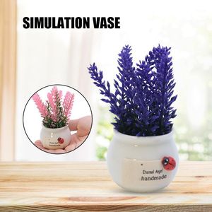 Decoratieve bloemen kransen 1 stuks kunstmatige mini-potplanten woondecoratie lavendel bonsai floral QJS shop