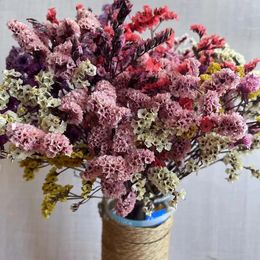 Decoratieve bloemenkransen 10-25 cm/40 g natuurlijk gedroogd geconserveerd kristalgras mini-boeket in kleur willekeurig echt droog vergeet-mij-bloemen voor harskaarsen 231214