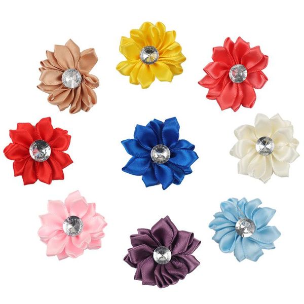 Couronnes de fleurs décoratives 10 pièces de tissu bord camélia fait à la main en trois dimensions brûlé bijoux à bricoler soi-même accessoires épingle à cheveux matériel