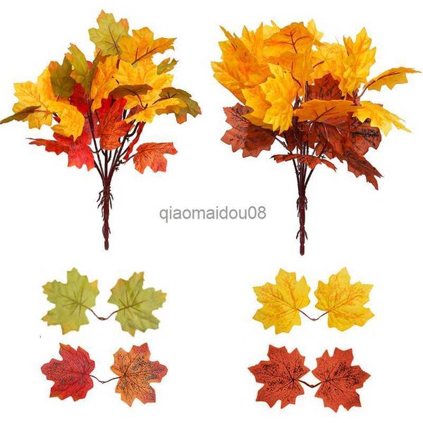 Flores decorativas Guirnaldas 10 estilos Rama de hoja de arce artificial sin jarrón Fiesta de plantas verdes falsas Fiesta de Halloween Oficina Hogar Tienda Escritorio Decoración de jardín HKD230818