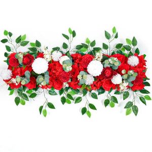 Fleurs décoratives couronnes 100 cm DIY Mariage de mariage Arrangement de décoration murale de fleur de fleur fournit la soie pivoine rose artificielle de fleur de décoration de mariage.