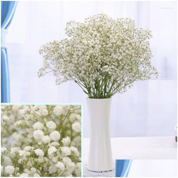 Fleurs décoratives couronnes 100g gros peloton babysbreath naturel séché de gypsophile de gpsopsophile décor de Pâques 2023 fournitures de fête mothe dhva1