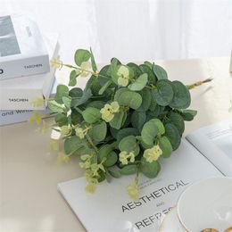 Decoratieve bloemen kransen 100 stcs nep planten zijden eucalyptus blad diy kerstdecoraties vaas voor home tuin bruiloft plakboeking kunstmatig 221109