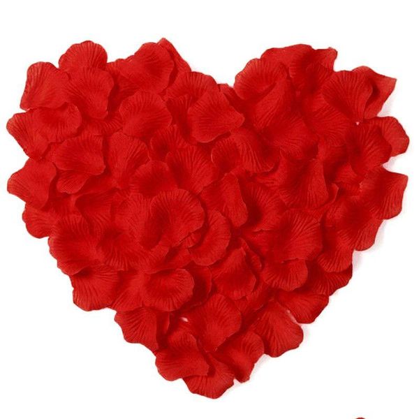 Couronnes de fleurs décoratives 100pcs / lot pétales de rose artificielles pour la décoration de mariage fleur romantique livraison de baisse maison jardin fest Othnr