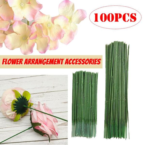 Couronnes de fleurs décoratives 100 pièces tige de fleur en plastique tiges artificielles plante tiges en pot Branches brindilles fil maison jardin décor mariage Acce