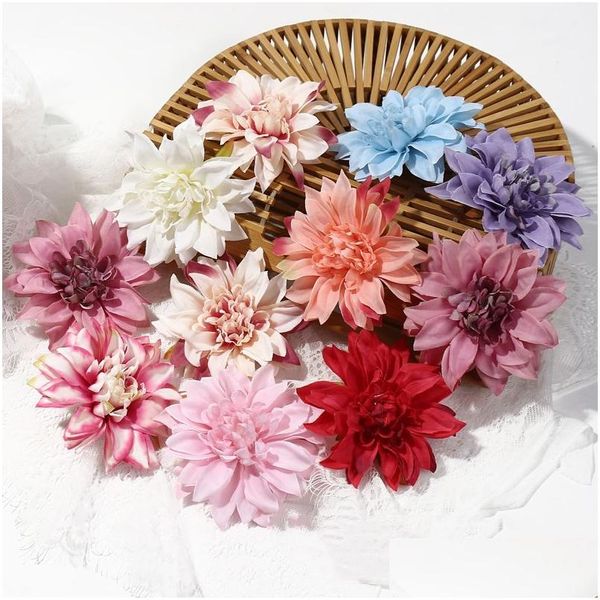 Couronnes De Fleurs Décoratives 10 Cm Tête De Pompon Fausse Fleur En Soie Artificielle Pour La Décoration De Jardin De Mur De Mariée Décoration De Maison Bricolage Cabeza De Dali Otboy