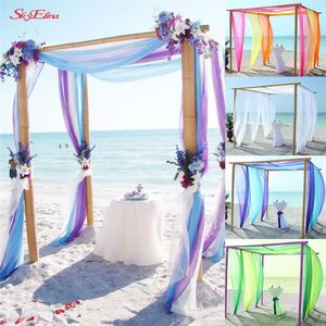 Guirnaldas de flores decorativas 10mX72cm Rollo de tul Tela de organza de cristal transparente Decoración de boda Suministros para eventos de fiesta para cortinas Flor Do