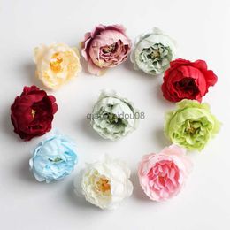 Guirnaldas de flores decorativas 10pcs 5cm DIY Cabeza de flor de peonía artificial Boda Decoración de flores de seda Guirnalda Accesorios de decoración Florero Decoración HKD230818