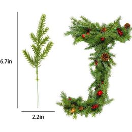 Flores decorativas coronas de 10 piezas plantas artificiales más baratas 2023 agujas de pino de árbol de Navidad decoraciones de año nuevo para álbumes de recursos de recursos de casas de bricolaje