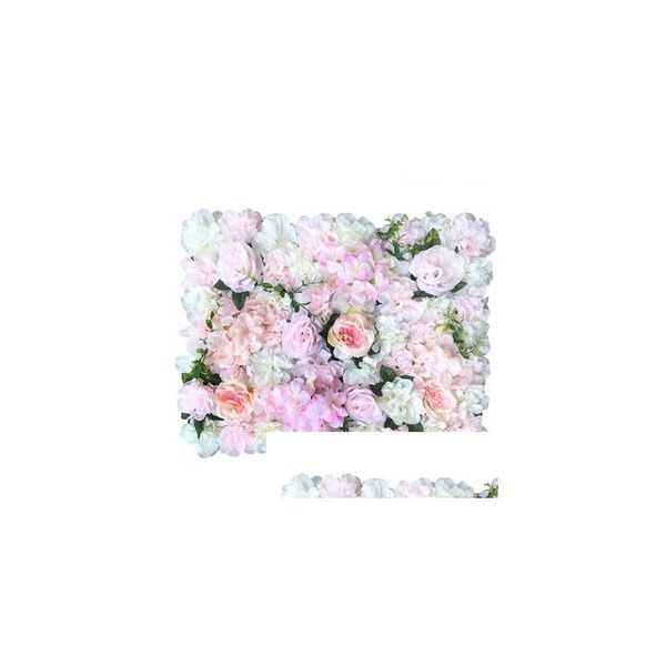 Couronnes de fleurs décoratives 10pcs élégant lait blanc rose hortensia fleur mur de mariage toile de fond décoration centres de table fournitures 4 Otkut