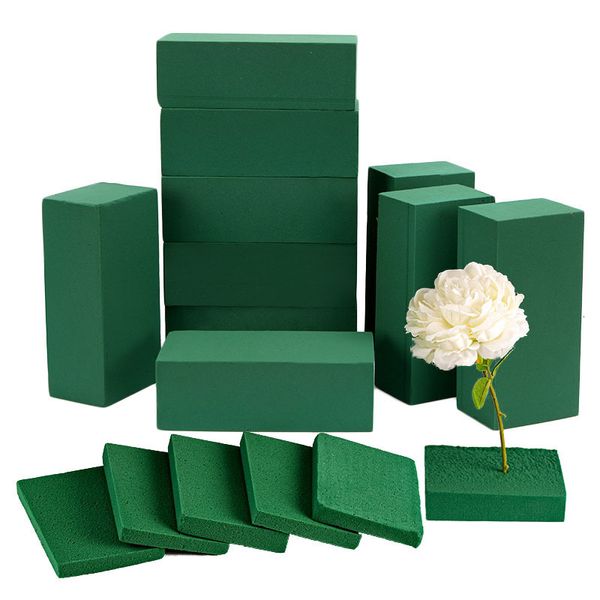 Couronnes de fleurs décoratives 10 pièces bloc de mousse florale bricolage emballage briques de polystyrène vert boue support artificiel mariage jardin décoration de la maison 230227
