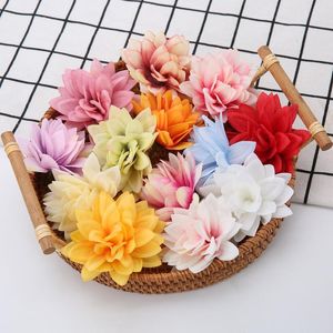 Flores decorativas Guirnaldas 10 piezas Cabezas de flores 5 CM Espuma artificial Rosa Ramo de novia para el banquete de boda Scrapbooking DIY FlowerDecorative