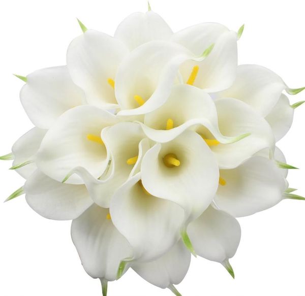 Couronnes De Fleurs Décoratives 10 Pcs De Haute Qualité Artificielle Calla Lily Pour DIY Bouquet De Mariage De Mariée Centres De Table Décor À La Maison Décoratif