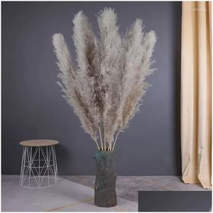 Decoratieve Bloemen Kransen 10 Stuks Natuurlijke Pampas Gras Kunstbloem Rij Outdoor Evenement Achtergrond Decoratie Etalage Drop De Dhcmo