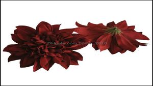 Decoratieve bloemen kransen 11 cm dahlia pompon hoofd nepbloemen zijden kunstmatige bloem voor doe -het -zelf bruid bruiloft wand flo5921455