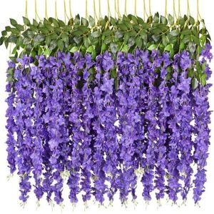 Fleurs décoratives couronnes 12 paquet artificiel wisteria vigne fausse suspension garale de soie longue corde brousse à la maison fête weddin3902188