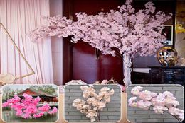 Decoratieve bloemen kransen 120 cm kunstmatige simulatie kersen bloesem lint peer boom tak bloeiende bruiloft feest decor7154895