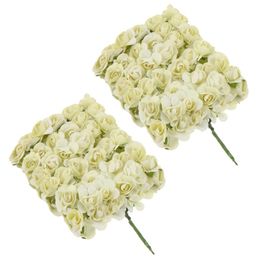 Guirnaldas de flores decorativas, 144 Uds., simulación de flores de papel, decoración de rosas artificiales