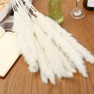 Couronnes De Fleurs Décoratives 15pcs / bundle Bulrush Plantes Artificielles Séchées Naturelles Branche Herbe De Pampa Phragmites Faux Fleur De Mariage Maison De